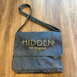 Hidden Los Angeles Denim Messenger Bag Crossbody Flap Shoulder Y2K Streetwear